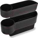 MORDEN MS 2 Pack Car Seat Gap Filler Organizer, Automotive Front Seat Storage with Cup Holder, Auto Console Side Extra Storage Boxes - Passenger & Driver Side