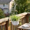 Hanging Plastic Planter Pot with Hook, 8Pcs Small Flower Pots Baskets for Outdoor Indoor Garden Plants, Octagonal Nursery Planter Holder for Outdoor Indoor Plant Garden Balcony Patio (White, 6.7Inch)