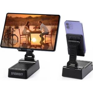 BFUSHIONY Gifts for Men Women - 2 Pcs Cell Phone Stand with Bluetooth Speaker for Dual Connect, Stocking Stuffers White Elephant Gifts for Adults, Valentines Day Gifts for Men Him