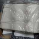 IBUYKE 16 Inch Small Foot Stool Ottoman, Rectangle PU Faux Leather Foot Rest with Padded Seat and Metal Legs, Modern Ottoman Foot Rest for Living Room Bedroom Entryway Couch,White WBD026W