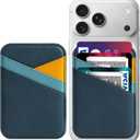 Miroddi for MagSafe Wallet, Magnetic Wallet for iPhone 17/16/15/14/13/12 Series, 0.12 Ultra-Thin Leather Magnetic Phone Card Holder, 3 Card Slots, Fits 3 Cards, Vegan Leather, Blue & Orange