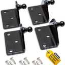 10MM Ball Stud Mounting Black Bracket for Gas Struts - Heavy Duty Lift Support Shock Brackets with Stainless Steel Screws - Ideal for Spring Hood Struts & Closer Piston Prop Mounts  x4 Angled