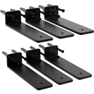 8 Inch Minimalism Floating Shelf Brackets, 6-Pack 1/5 Thick Carbon Steel Hidden Shelf Brackets, Rustic Industrial Brackets for Wall Decor