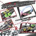 3 IN 1 Slot Car Race Track Sets with 4 High Speed Slot Cars, Electric Race Car Track Include Circular Overpass Flash Tracks, 1:43 Remote Control Track Car Game Toys Gifts for Adults Boys Ages 6 7 8-12