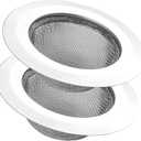 2Pcs Kitchen Sink Strainer, Stainless Steel Mesh Sink Drain Cover, Large Wide Rim 4.5" Diameter Sink Drain Strainer Basket Catcher