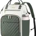 VANKEAN 17 Inch Laptop Backpack for Women Fashion Computer Work Bag, Large Capacity Waterproof Backpack, College Daypack Business Travel, Beige-Army green