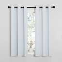 NICETOWN Room Darkening Curtain Panels for Bedroom, Easy-Care Solid Thermal Insulated Grommet Room Darkening Draperies/Drapes (Greyish White, 2 Panels, 34 by 54)