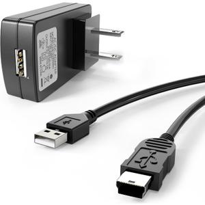 Mini USB Cable 5 Pin USB Charger AC DC Cord Wall Adapter for Scan Radio,Voice Record, Calculator,Microphone, MP3,Camera,Tablet,Hub,DVR, ps3 Controller