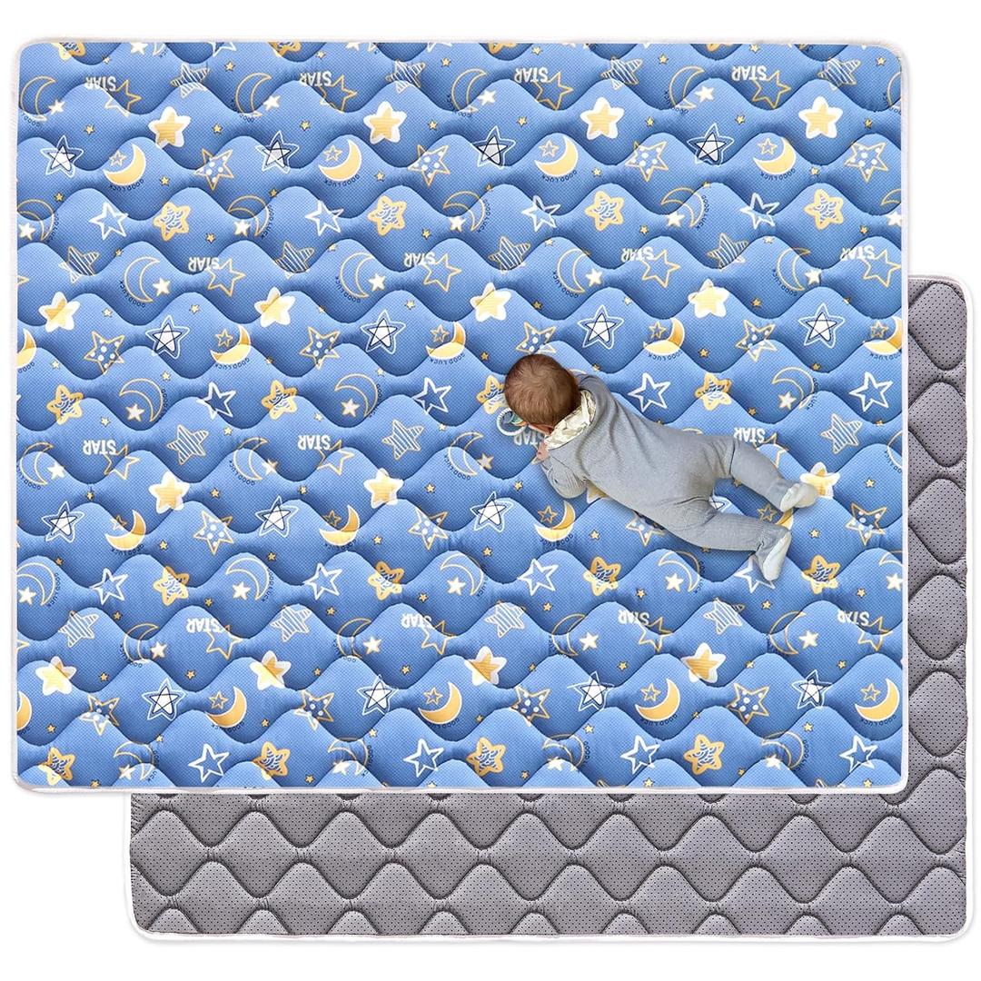 Odorless Premium Foam Baby Play Mat 36" x 36", Soft Microfiber Fabric Crawling Mat for Floor- Comfortable and Hypoallergenic, Non-Slip Cushioned Floor Playpen mat for Infants,Babies,Toddlers