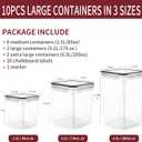 PRAKI Large Airtight Food Storage Containers with Lids, 10PCS Plastic Cereal Storage Containers, Kitchen & Pantry Organizers and Storage for Sugar, Flour, Baking Supplies with Lables & Mark