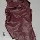 MakeMeChic Women's PU Leather Tank Top Mock Neck Y2k Ruched Party Sleeveless Leather Tops (Burgundy, Smal)