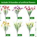 24 Bundles Realistic Fake Flowers for Outdoors, No Fade Faux Silk Flowers & Artificial Plants Lavender, for Garden Patio Porch Decor, Window Box, Hanging Basket, Planter, Grave Decorations