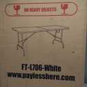 FDW Folding Half Portable Foldable Table for Parties Backyard Events (White, 6 FT 70 * 29) (White, 6 FT)