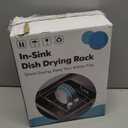 Apartment RV Small Dish Drainer Drying Rack Over The Sink In Stainless Steel for Narrow Kitchen, Counter Space Saving Compact Expandable Metal Plate Dryer Strainer, Modern Above Wire Drain Holder (Silver)