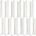 Vamos Tile Peel and Stick Backsplash Seamless Tile,10-Sheet Stick on Backsplash for Kitchen,Dolomite Gray and White+Light Gold Metal Self Adhesive PVC Tiles (10 Sheets)