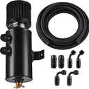 EVIL ENERGY 10AN Oil Catch Can, Breather Tank with AN10 Fuel Line Kit Nylon Braided CPE 10FT