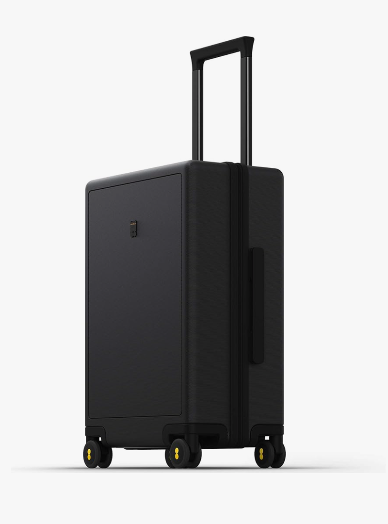 LEVEL8 Hard Shell Carry on Luggage Airline Approved, Carry-on Suitcases with Wheels, Lightweight Luminous Textured Hardside Travel Bag with Tsa Lock, 20 Inch, Black