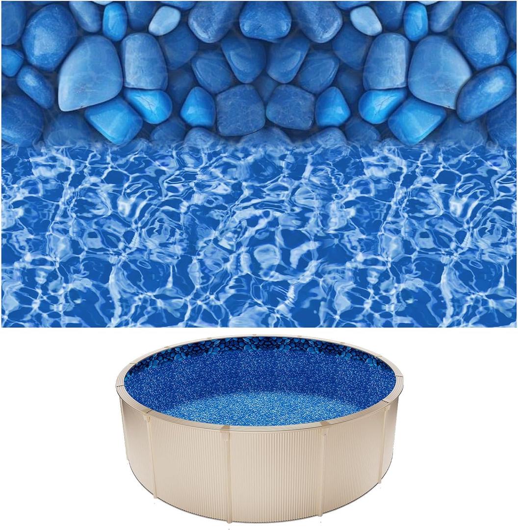 VEVOR 15-ft Round Above Ground Pool Liner, Overlap Pool Liners, Standard Gauge Vinyl, 48-to-54inch Wall Height, Designed for Steel Sided Above-Ground Swimming Pools