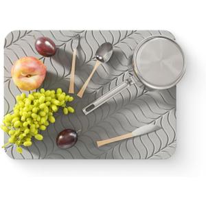 Deepstone Diatomite Stone Dish Drying Mat Fast-Drying Natural Diatomaceous Earth Kitchen Countertop Drying Board Super Absorbent & Non-Slip, 16 x 12 in (Gray)