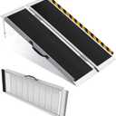 4FT Portable Wheelchair Ramp, Non-Slip Aluminum Folding Handicap Ramp for Home Steps, Stairs, Threshold and Doorways, Scooter Ramps, 800LBS Capacity (4FT (Usable height 4-12 inch))