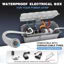 Flemoon Medium Outdoor Electrical Box Waterproof with Clear Lid, Weatherproof Extension Cord Cover for Photocell Light Sensor Timer, Power Strip, Outlet, Plug, Socket, Transparent and Gray