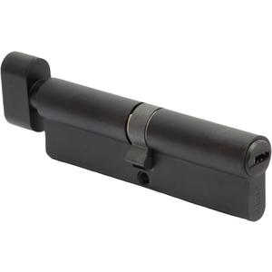 100mm (45/10/45) Oil Rubbed Bronze (Black Color) Euro Profile Lock Cylinder with 5 Keys (dimple), Single Open Copper Lock Cylinder, Anti-Rust Corrosion Resistant