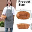 20 Pack Oval Poly Wicker Baskets 9.1 x 6 x 2.6 Inch Wicker Bread Baskets, Small Size Gift Baskets for Kitchen, Restaurant, Fruit Storage, and Food Display