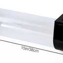 Cup Dispenser, Water Cooler Pull Type Cup Holder Fits 5oz - 7oz Cone or Flat Bottom Cups, Paste or Screw Plate Wall Mount, 15" Tube Length Black