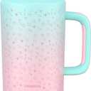 Hydraful 64 oz Tumbler with Handle and Straw - 100% Leak-Proof - Insulated Cup Reusable Stainless Steel Large Water Bottle Travel Mug for Gym, Hiking, and Camping - Gifts for Women Men Him Her (Star_Bubblegum)