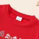 Little Girl Valentines Day Shirt Bow/Heart Clothes Toddler Valentines Day Outfit 3-8Y (Red)