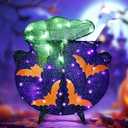 Halloween Decorations Outside Witches Cauldron - HOYECHI Outdoor Halloween Decor Lighted Cauldron 2.5FT, Light Up 3D Witch Cauldron with 60 LED Lights, for Front Yard Porch Gardens Lawns Party