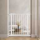BalanceFrom Walk-Thru Safety Gate for Baby and Pets, Child Proof Fence for Doorways, Stairways, Hallways, 29.1" to 33.8" Opening, 30" Height, White