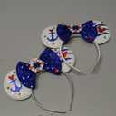 ETLUK 2PCS Cruise Mouse Ears Headband, Sparkly Sequin Ears with Anchor & Bow for Women & Girls, Sparkle Party Hair Accessories for Theme Park & Cosplay