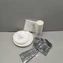 175 Pcs Merry Christmas Party Dinnerware Foil Dots Christmas Paper Plates Set Elk Disposable Xmas Plates Napkins Cups for New Year Wedding Birthday Baby Shower Party Supplies Decoration (White Silver)