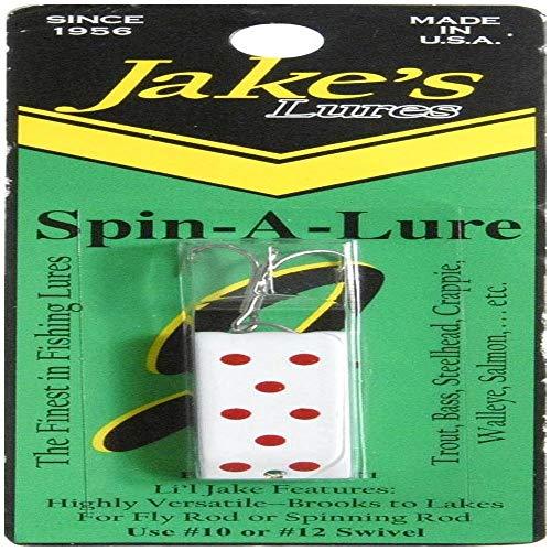 Jake'S Lures Spin Fishing Equipment, 1/4 oz, White with Red 2 Pcs