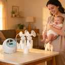 Bottle Holder&Hose Organizer for Spectra S1 Breast Pump (Old Version Circular Hole)-Detachable Magnetic Mount with Tubing Wrap Arm-Space-Saving Pump Accessories, Easy No-Clip Installation.