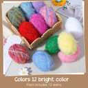 12 Skeins Scrubby Yarn for Dishcloths Rainbow Sparkly Yarn for Crocheting Knitting Dishwashing Dishcloths Craft Project (Light Color)