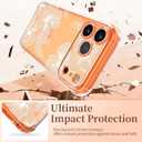 for iPhone 17 Pro Case with Screen Protector [Full Camera Protection] Flower Pattern Design,Clear Soft Shockproof Floral Phone Cover for Women Girls 2025 6.3"(Flower-2/White)