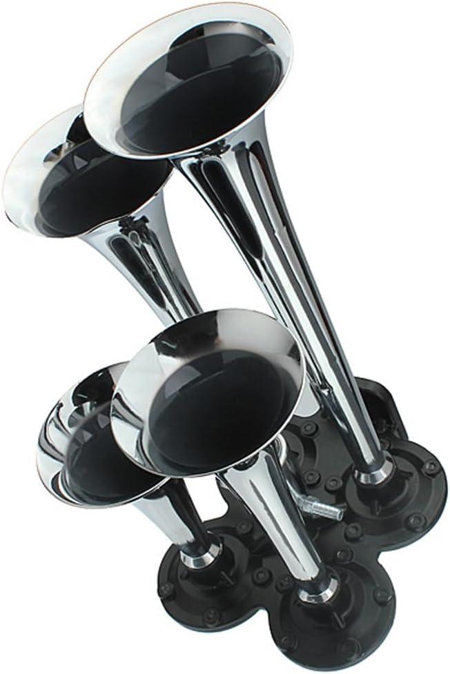 Air Horn Kit, 12V/24V 150dB Super Loud Train Horn for Truck, 4 Trumpet Train Horns kit for Vehicles Trucks Pickup Trains Cars Boats