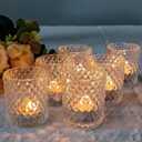 24Pcs Clear Votive Candle Holders, Glass Tea Lights Candle Holder