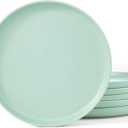 famiware Milkyway Dinner Plates, 10.24 inch Plates for 6, Stoneware Dessert Plates Dish Set for Kitchen, Reactive Glaze Plate Set, Microwave and Dishwasher Safe, Light Green