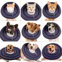 IDOMIK Dog Recovery Collar, Waterproof Soft Dog Cone After Surgery, Comfy Protective Elizabethan Collar Alternative for Dogs Cats, Adjustable Pet Neck Donut Cone Anti-Licking Biting Wounds, Grey, 2XL