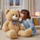 MorisMos Giant Teddy Bear 4 Feet, Cute Big Huge Bear Stuffed Animal 47inch, Classic Teddy Bear Plush Gift for Baby Shower Decorations, Party,Birthday,Valentines Day, Brown