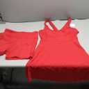 Tanou Womens Tennis Dress with Separated Shorts & Bra U Neck Golf Sleeveless Athletic Workout Scalloped Dress with 2 Pockets (X-Small, Red)