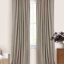 100% Blackout Shield Linen Blackout Curtains for Bedroom 72 Inches Long, Back Tab/Rod Pocket Living Room Drapes, Thermal Insulated Blackout Curtains 2 Panels Set, 50" W x 72" L, Faux Linen