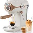 Espresso Machine, 20 BAR Pump Temperature Control, Compact Espresso Maker with Steam Milk Frother, Professional Coffee Makers for Home, Cappuccino, Latte, Gifts for Coffee Lover, White