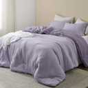 Bedsure Queen Comforter Set, Purple Lavender Soft Prewashed Bedding for All Seasons, 3 Pieces GentleSoft Bed Set, 1 Lightweight Comforter (90"x90") and 2 Pillowcases (20"x26")