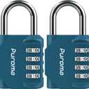 Puroma 2 Pack Combination Lock for Locker 4 Digit Outdoor Waterproof Padlock for School, Gym, Sports, Fence, Toolbox, Gate, Case, Outdoor, Hasp Storage, Cabinets (Dark Green) (Peacock Blue)