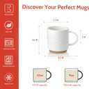 Sweese Stackable Coffee Mugs Set of 4, 10 oz Porcelain Coffee Cups with Embossed Design, White Cappuccino Cups for Coffee, Latte