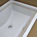Undermount Bathroom Sink Rectangle, Hugsleek Interior Bowl Size 16 x 12 inch White Porcelain Ceramic Vessel Sink Under Counter Exterior Size 18x14in Rectangular Bath Sink Basin Lavatory Fireclay